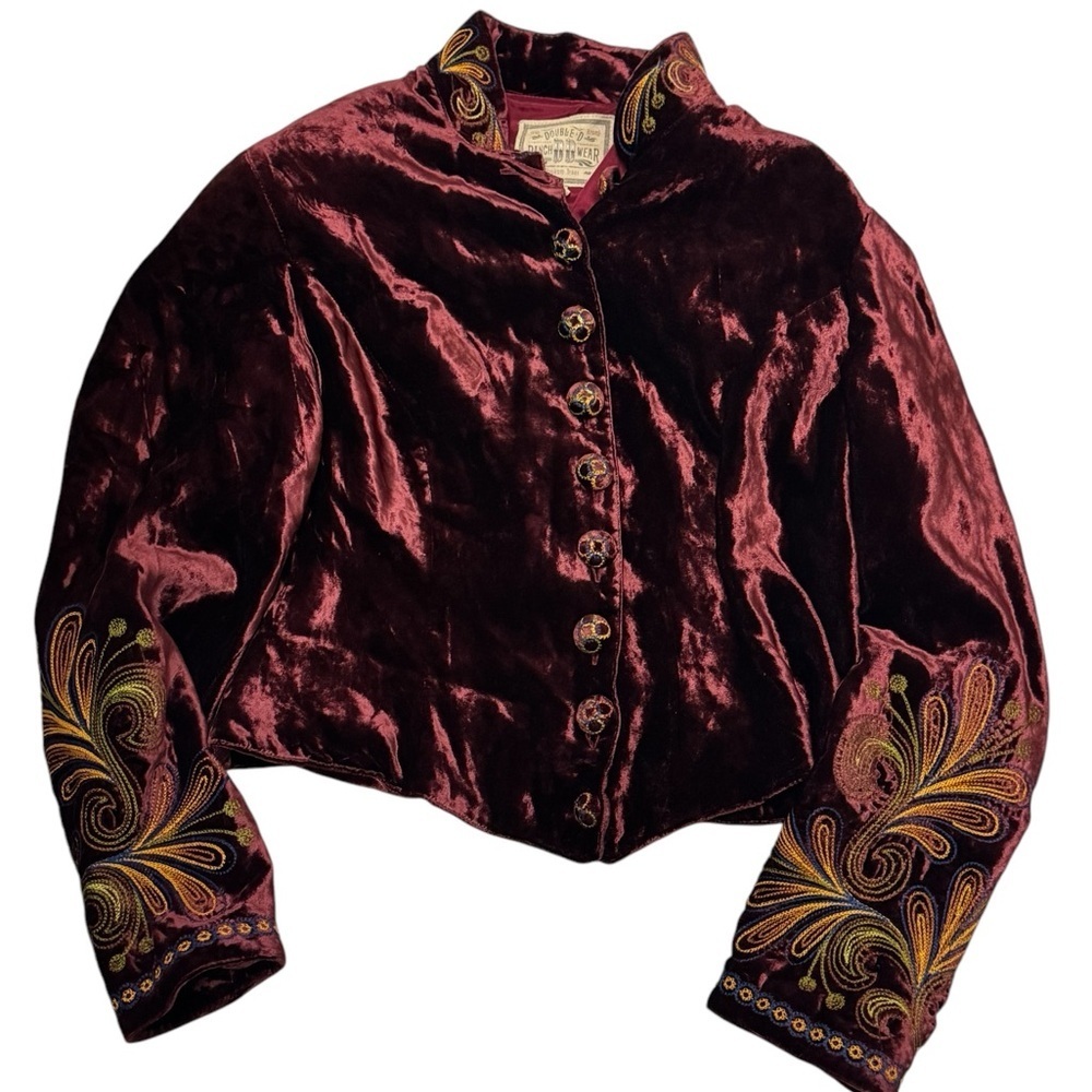 Double D Ranch Portia heavily embroidered adorned velvet jacket - Picture 3 of 14